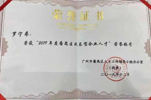 华体会体育·（中国）官方登录入口集团CEO罗宁弟荣膺番禺区杰出产业人才奖