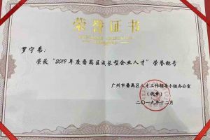 华体会体育·（中国）官方登录入口集团罗宁弟董事长荣获“2019年度番禺区成长型企业人才”